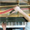 Piano tuner, piano tuning hammer, tuning pins, piano strings.